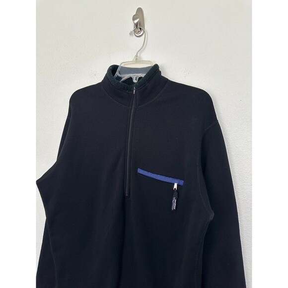 Patagonia Quarter Zip Fleece Black Vintage Black Hiking Outdoors Men's Medium - Picture 2 of 7